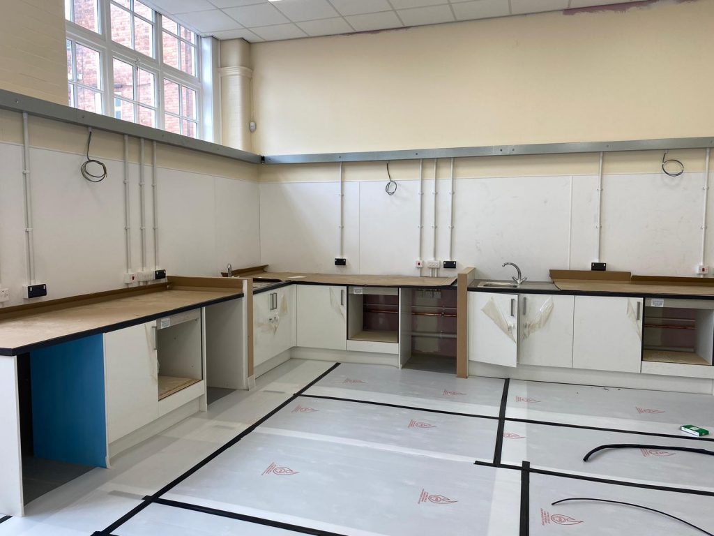 New Kitchen Classroom Installation at a school in Coventry